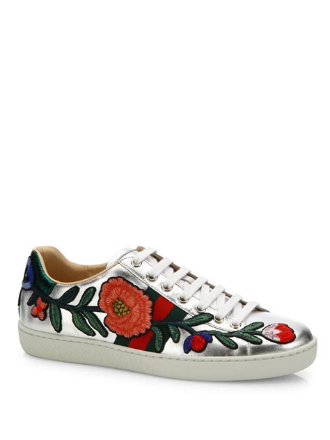 gucci ace embroidered flower|gucci ace sneakers women.